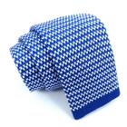 Gravata Slim Crochê Azul Trabalhada Premium