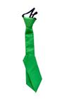 Gravata Slim Fit Verde Bandeira Tradicional Com Nó Feito E Zíper