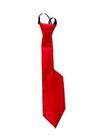 Gravata Slim Fit Vermelha Tradicional Com Nó Feito E Zíper