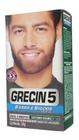 Grecin 5 Color Gel Barba Bigode Costeletas Castanho Escuro