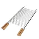 Grelha Para Churrasco Peixe Master Grill N2 Mor Aço Cromado 73cm X 31cm