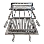 Grill De Fundo 60x53 Premium Argentina + 4 Espetos + Moeda