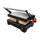 Grill Elétrico 1600W Chapa Firme Inox 180º