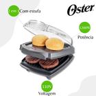 Grill Elétrico Burguer Oster 2 em 1 com Estufa OGRL500 - 110V