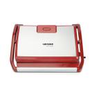 Grill Panini Inox Red Chapa Dupla 5 Níveis de Temperatura Lenoxx