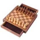 Conjunto de xadrez de madeira dobrável magnético grande placa com 34 peças  de xadrez interior para armazenamento portátil jogo de tabuleiro viagem  conjunto para o miúdo