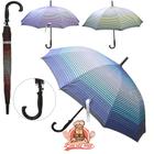 Guarda chuva de poliester automatico portaria listras 10 varetas cabo reto 112cm de ø