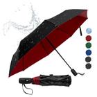 Guarda-chuva de Viagem ALFROTEY Compacto - Abertura e Fechamento Automáticos - Preto e Vermelho