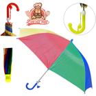 Guarda chuva infantil de poliester automatico colors 8 varetas cabo curvo 96cm de ø