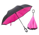 Guarda Chuva Invertido Pink Dupla Camada