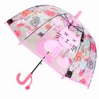 Guarda-chuva MRTLLOA Kids Cat Clear Bubble para crianças de 2 a 10 anos