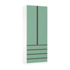 Guarda Roupa 2 Portas 90cm Branco Ff Com Verde Jade - LUCIANE