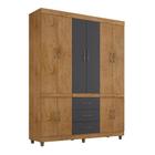 Guarda Roupa 22103 Casal 10 Portas 3 Gavetas Araplac Cor Freijo Carbono