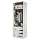 Guarda Roupa 3 Gavetas 1 Cabideiro 80,4cm Legno Crema