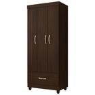 Guarda Roupa 3 Portas 1 Gaveta Prince D02 Ebano Touch - Mpozenato