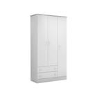 Guarda Roupa 3 Portas 2 Gavetas Doce Sonho Branco/Branco - QMovi