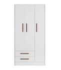 Guarda-Roupa 3 Portas 2 Gavetas Floc Branco - MoveisAqui