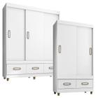 Guarda Roupa 3 Portas 20033 e Guarda Roupa 2 Portas 20022 Branco Flex Araplac