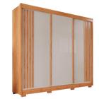 Guarda Roupa 3 Portas 4 Gavetas MDF com Pés Cinamomo e Off - Sallêto