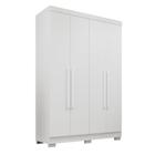 Guarda Roupa 4 Portas 2 Gavetas MDP com Pés Branco - Sallêto