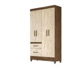 Guarda Roupa 4 Portas Madri Castanho Wood Avelã Wood 852381 Moval