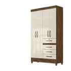 Guarda Roupa 4 Portas Sobral Castanho Wood Off White 870030 Moval