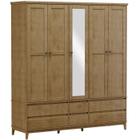 Guarda Roupa 5 PT Com Espelho MDF/Madeira 2804 Prata Freijo FNT - Finestra