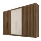 Guarda Roupa 6 Portas 4 Portas Ripadas Potente com Ripado MDF