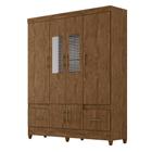 Guarda Roupa 6 Portas com Espelho MS912 Castanho Wood 912331 Moval