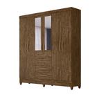 Guarda Roupa 6 Portas com Espelho New Avaí Castanho Wood 896331 Moval