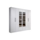 Guarda Roupa 6 Portas e 3 Gavetas c/ Espelho PH1127 Branco - Herval - Herval Móveis