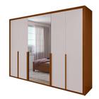 Guarda Roupa 6 Portas Espelho Easy Space Frassino/Off White - Móveis Lopas