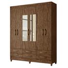 Guarda Roupa 6 Portas Siena com Espelho Castanho Wood 030331 Moval