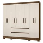 Guarda Roupa 8 Portas Belém Castanho Wood Off White 972030 Moval