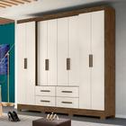 Guarda Roupa 8 Portas San Lorenzo Plus Castanho Wood Baunilha 941391 Moval