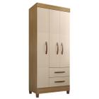 Guarda Roupa Basic 3 Portas com 2 Gavetas Cor Carvalho Eco e Off Eco - Incorplac