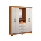 Guarda-Roupa Capelinha Nt5015 4 Portas e 3 Gavetas Rustico e Off White Nt5015 Notável Móveis