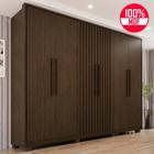 Guarda-Roupa Casal 100% MDF 6 Portas e 6 Gavetas Titanium Ripado - Tudo de Móveis - TudoDeMóveis