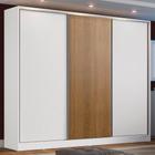 Guarda Roupa Casal 100% MDF Madesa Zurique 3 Portas de Correr - Branco/Branco/Rustic