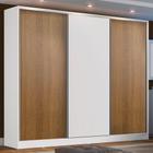 Guarda Roupa Casal 100% MDF Madesa Zurique 3 Portas de Correr - Branco/Rustic/Branco