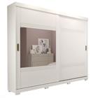 Guarda Roupa Casal 2 Portas 4 Gavetas com Espelho Cabideiro 100% MDF Panan Verona 240x243x55cm