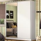 Guarda-Roupa Casal 2 Portas Correr 1 Espelho 100% Mdf Rc2003 Branco - Nova Mobile