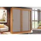 Guarda Roupa Casal 2 Portas de Correr e 2 Gavetas Briz B353 Nature/Cinza/Off White - Henn