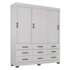 Guarda Roupa Casal 2239 Branco Carbono Flex Araplac