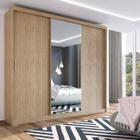 Guarda Roupa Casal 3 Portas 1 Espelho 100% MDF London Yescasa