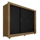 Guarda Roupa Casal 3 Portas 1 Gavetas Alice Boreal/ Preto