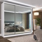 Guarda Roupa Casal 3 Portas com Espelho 4 Gavetas 100% MDF London Yescasa