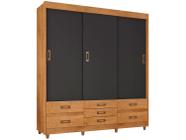 Guarda-roupa Casal 3 Portas de Correr 7 Gavetas Araplac 37020