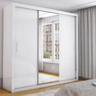 Guarda-Roupa Casal 3 Portas De Correr Com Espelho 4 Gavetas Isabela Luxo Carioca Móveis Branco