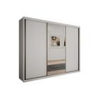 Guarda Roupa Casal 3 Portas de Correr e 6 Gavetas c/ Espelho Paradizzo Gold Branco - Novo Horizonte